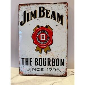 Metal Sign Jim Beam Bourbon 8x12 Inches Home Decor